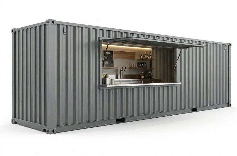 40ft Container Bar Concession Container – Converted – Gray