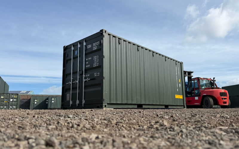 20ft New One Trip Tunnel Container Green at Darlington A66