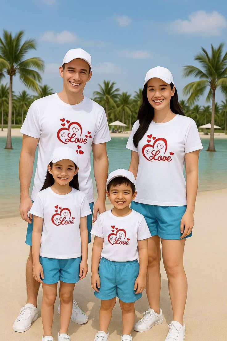 Conjunto Familiar de Camisetas Love