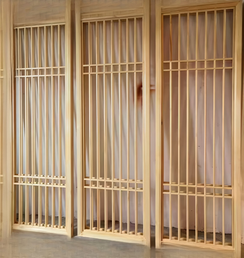 Chinese Zen Solid Wood Partition Door | Custom Size Available 