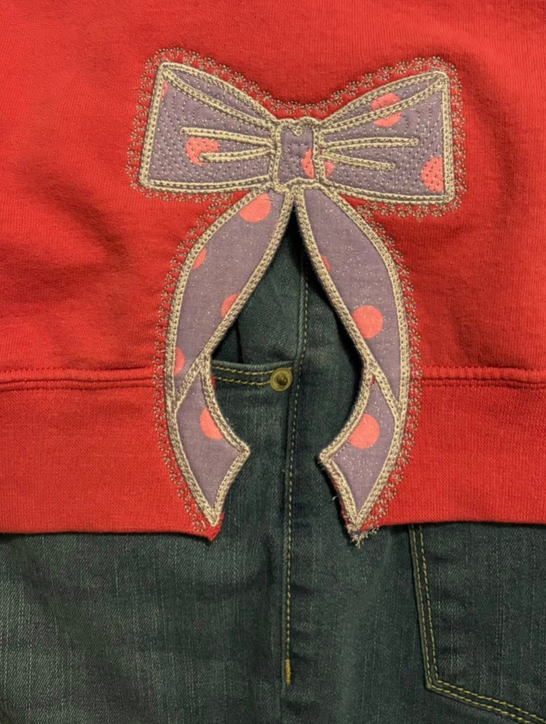 LACE BOW APPLIQUE 5X7 