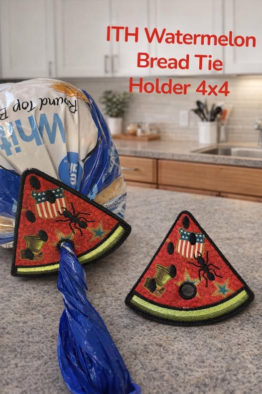 ITH Watermelon Bread Tie Holder 4x4