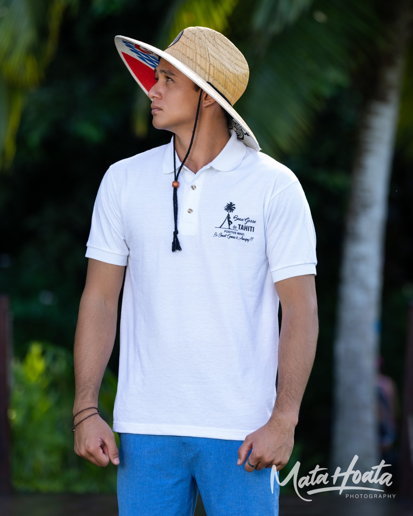 Polo blanc Tahiti