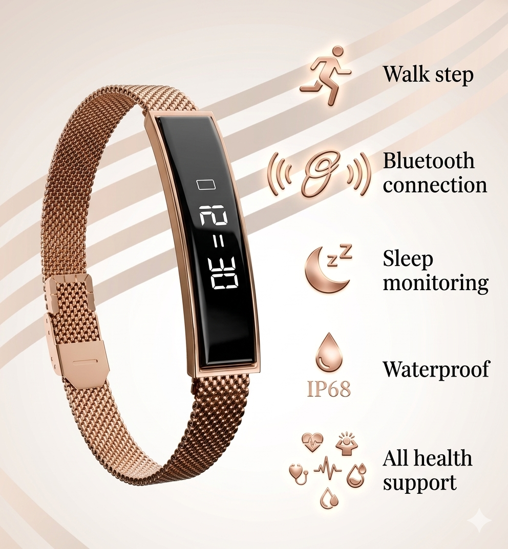 Rose Gold Mesh Smart Bracelet