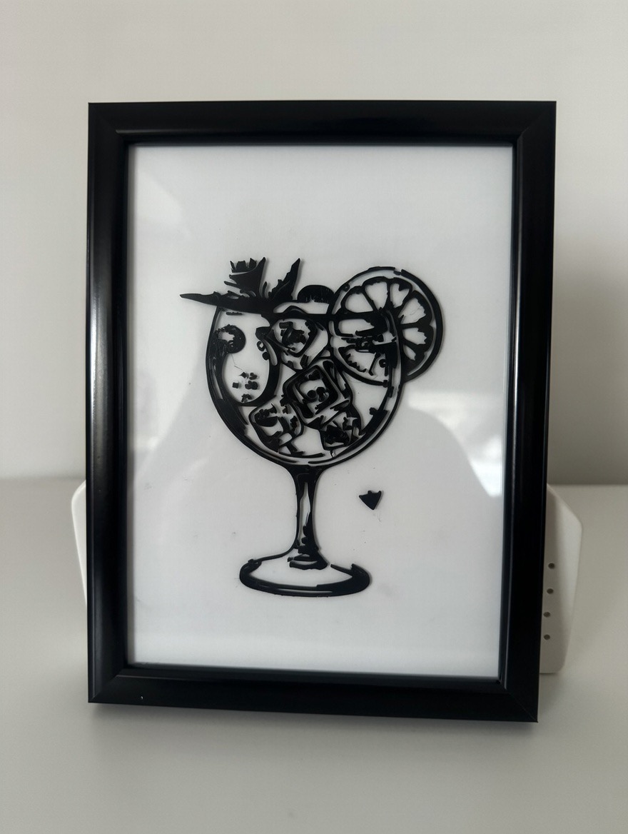 Stampa artistica su bicchiere da cocktail