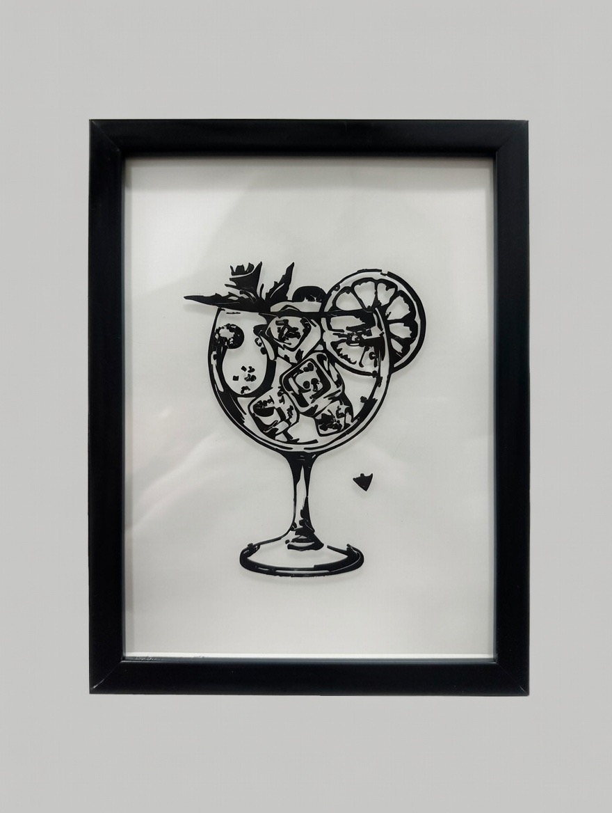 Stampa artistica su bicchiere da cocktail