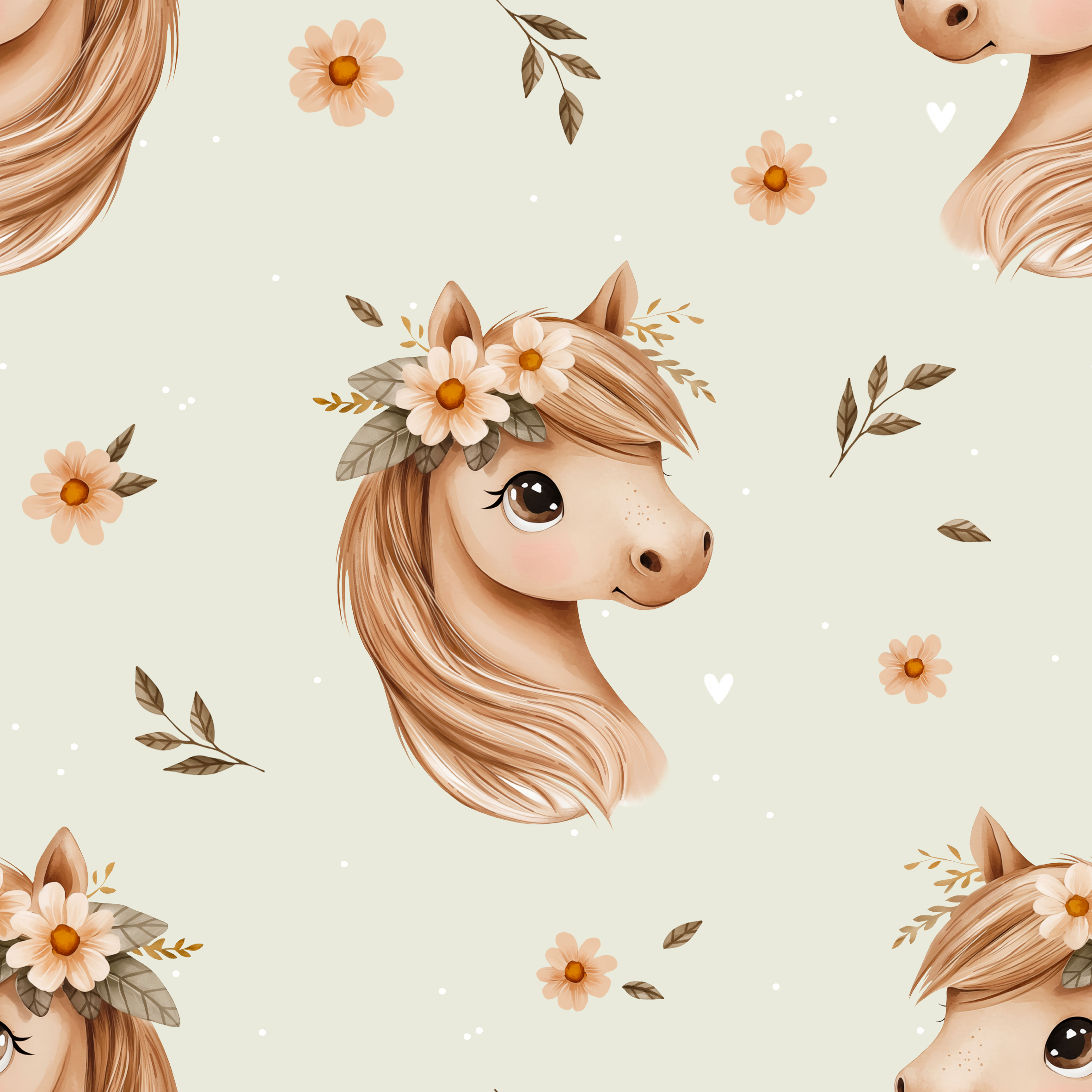 Padrão Digital Cavalo Floral