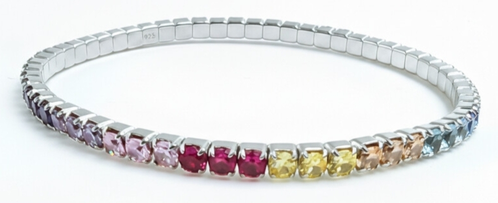 Rainbow Gem Tennis Bracelet