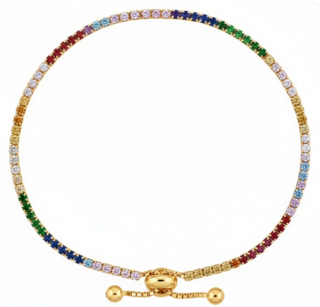 Rainbow Gem Tennis Bracelet