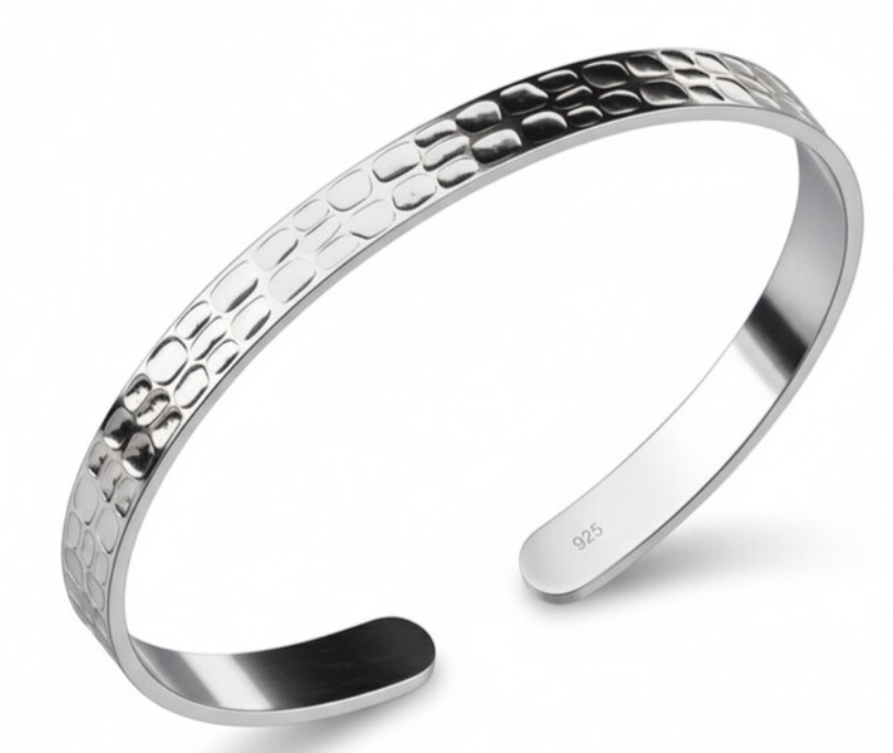 Sterling Silver Textured Cuff Bracelet