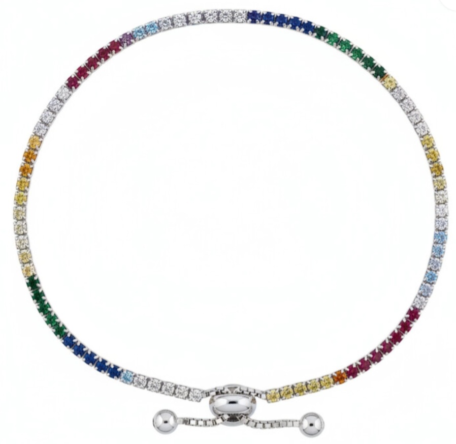 Rainbow Gemstone Tennis Bracelet
