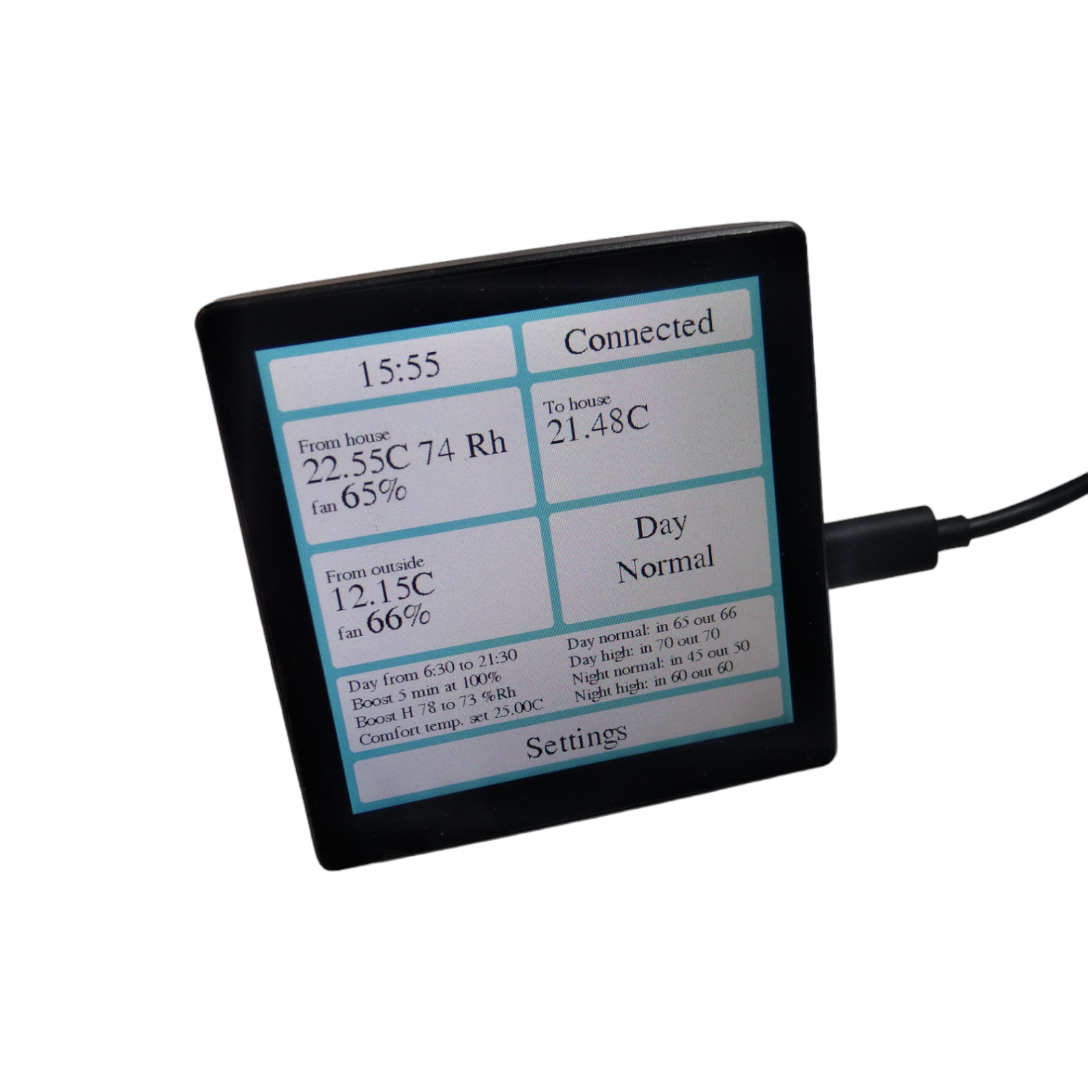 4 inch wall mounted ips touch screen programator controller kw-41 for ccf350 ccf500 units
