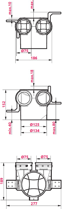 box of 6 Plenum Box VPB 125-2 – AWENTA PRO