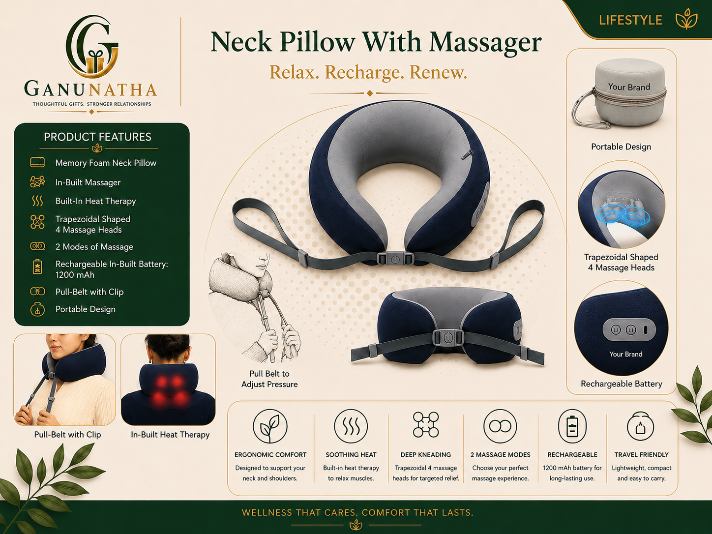 Neck Pillow With Massager