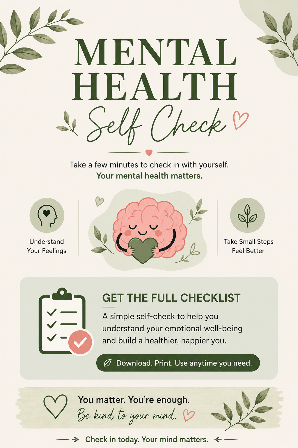 Mental Health Self-Check Checklist