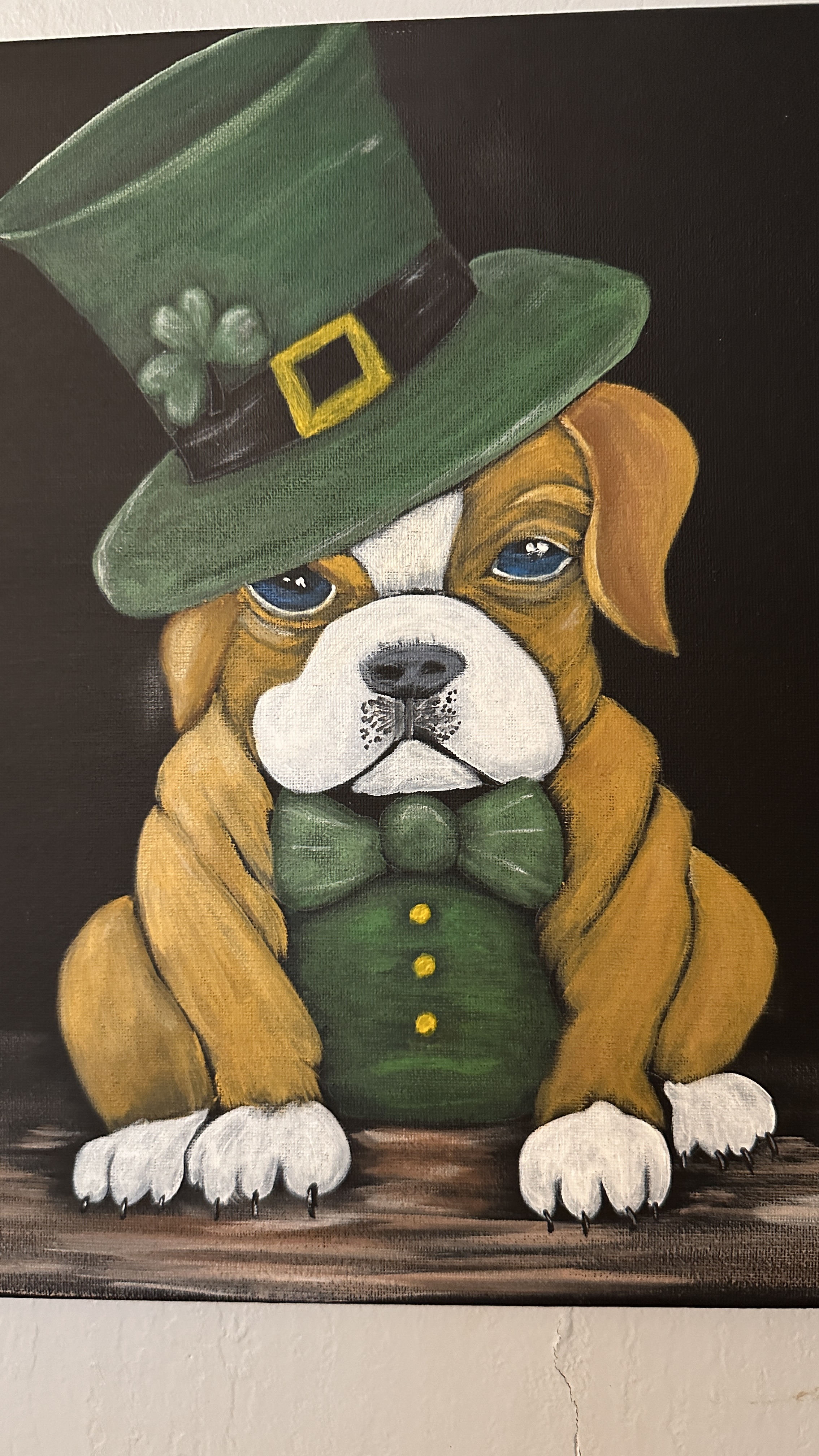 St. Patrick's Day Puppy Canvas