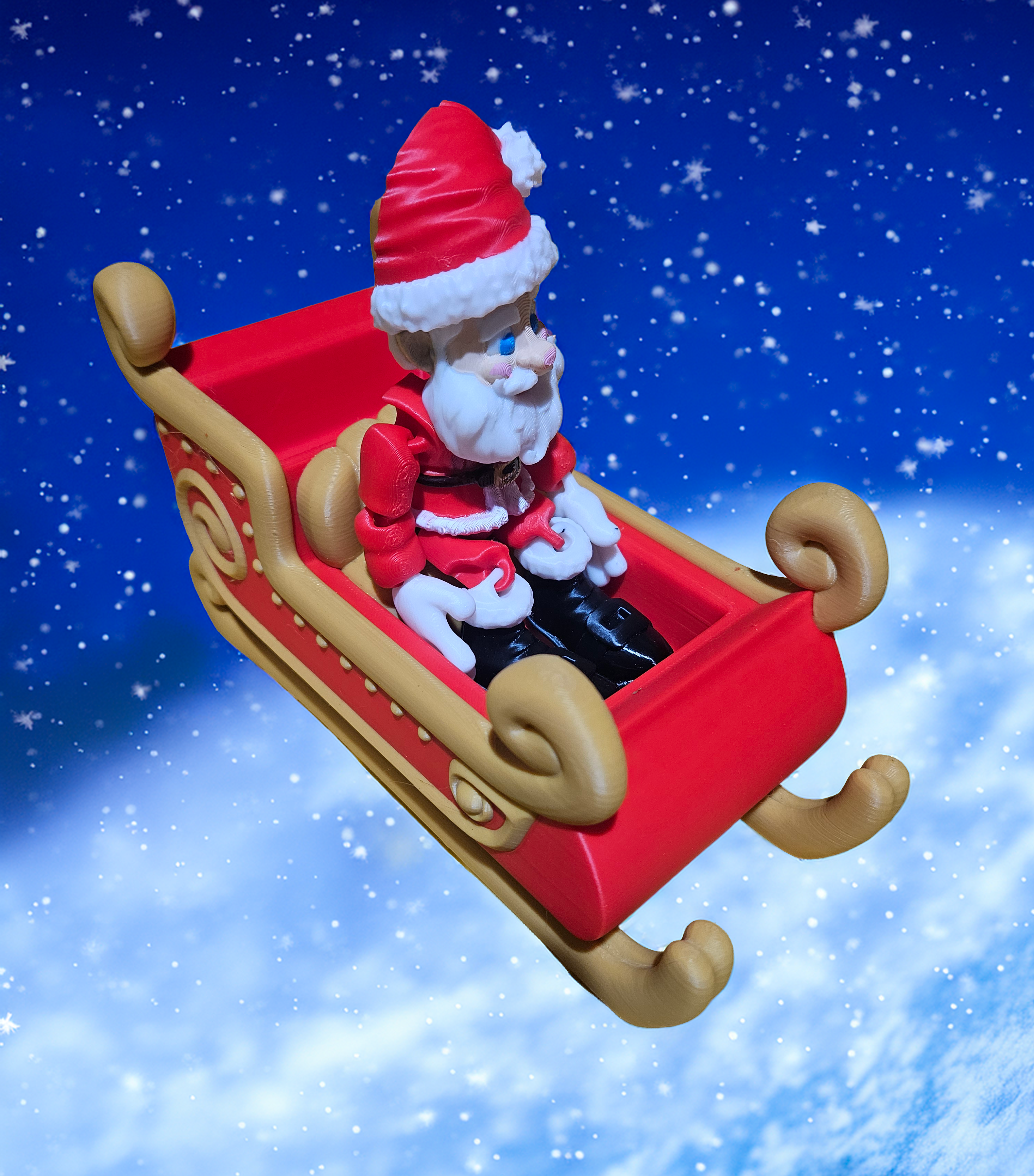 Flexi Santa Claus Sleigh Decoration