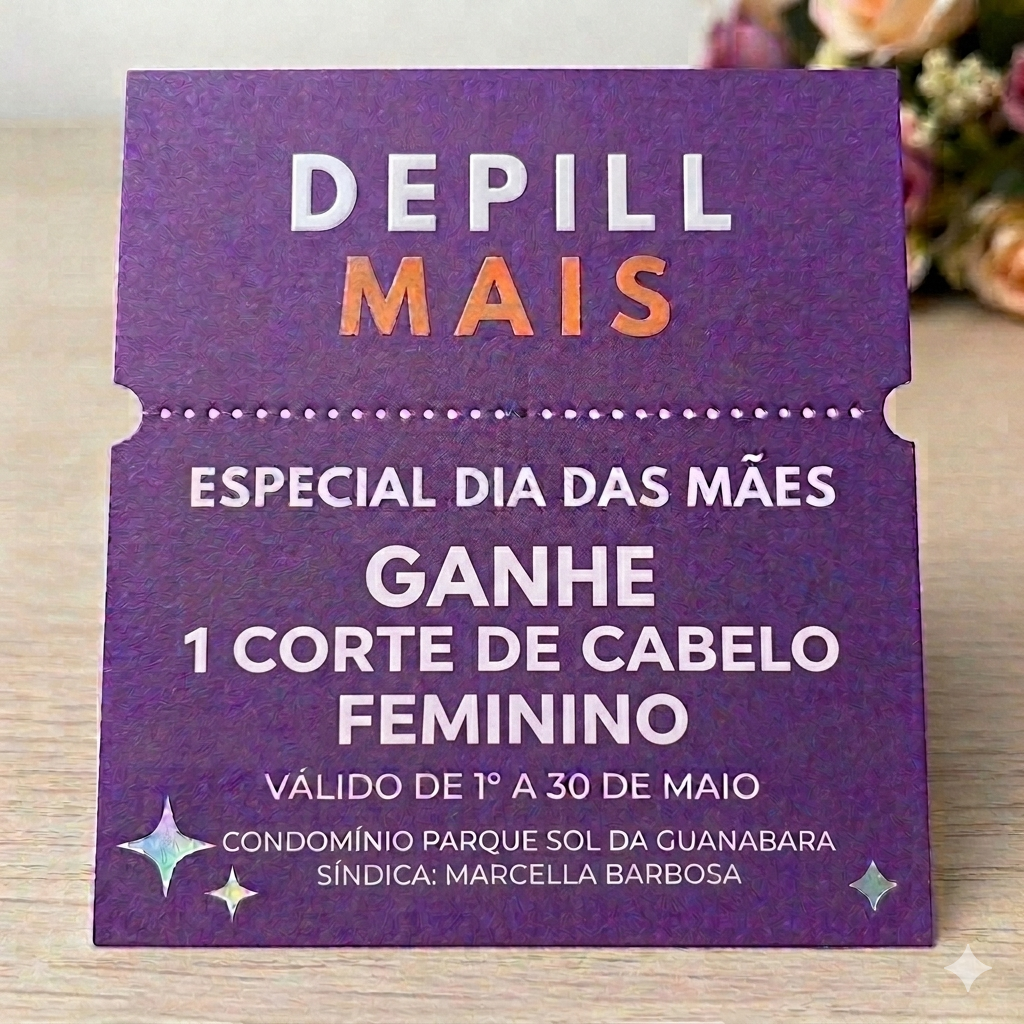 CARTÃO DE PRESENTE  CORTE DE CABELO  EVENTO CONDOMINIO SOL DA GUANABARA