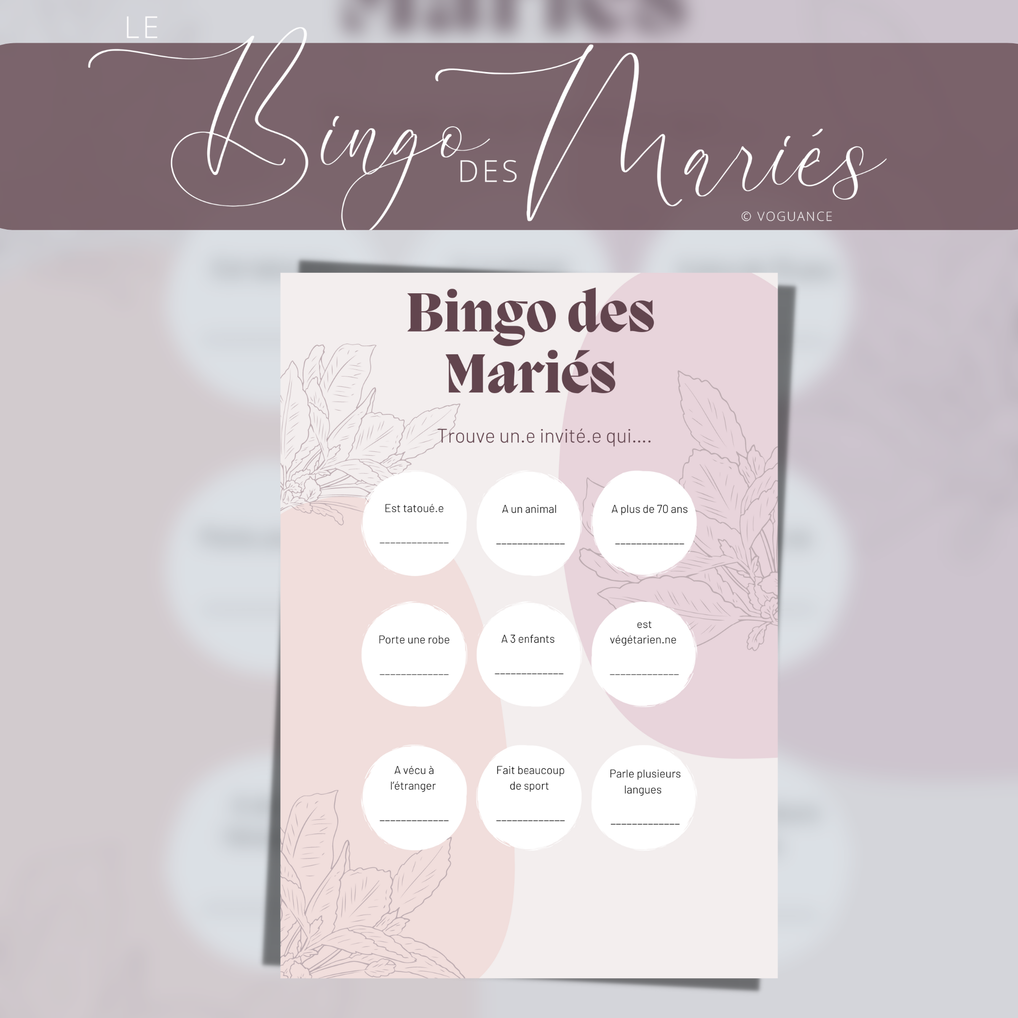 Bingo des Mariés