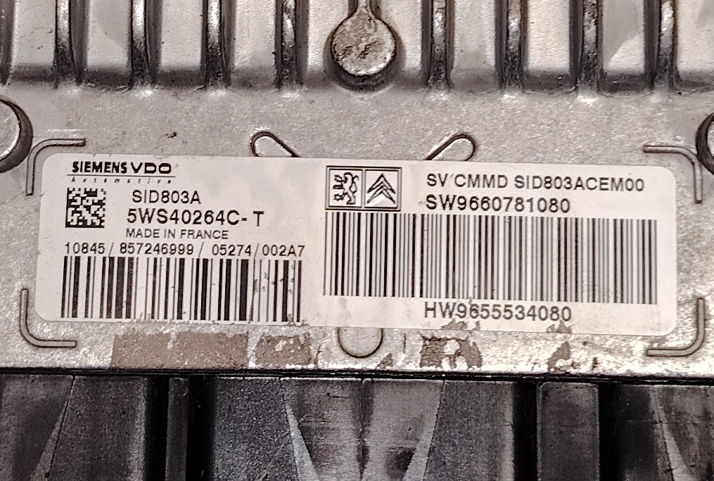 Calculateur moteur siemens VDO SID803A 5WS40264C-T 9655534080 – Peugeot 407 / Citroën C5 2.0 HDi