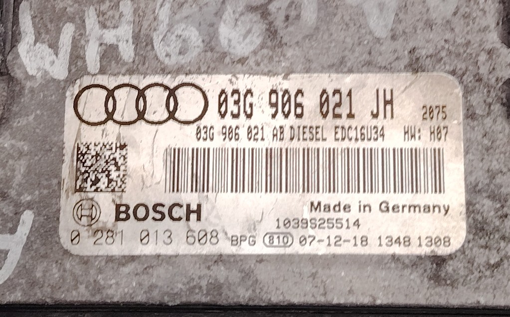 Calculateur moteur bosch EDC16U34 0281013608 03G906021JH – Audi A3 2.0 TDI 140 ch