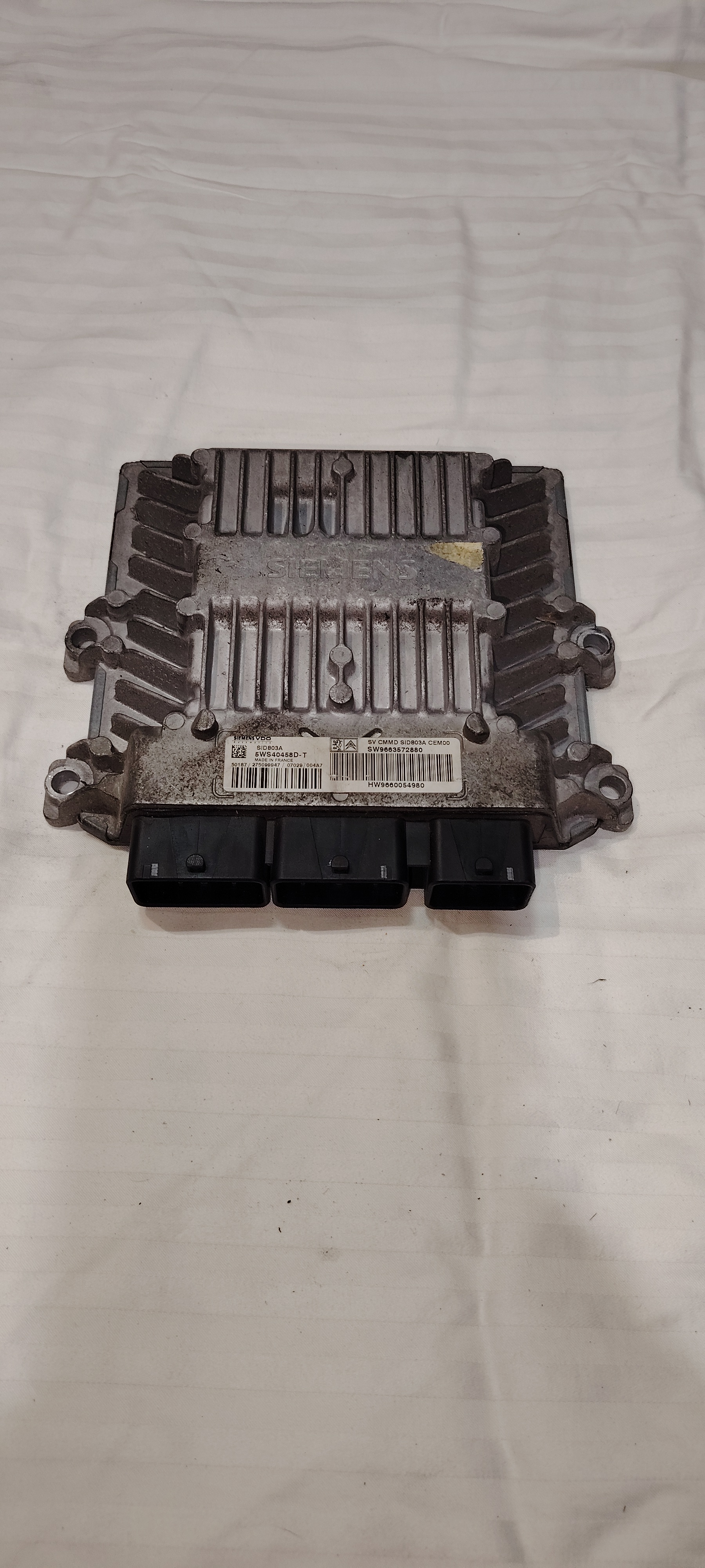 CALCULATEUR MOTEUR SID803A 5WS40458D-T 9663572880 9660054980 PEUGEOT CITROEN