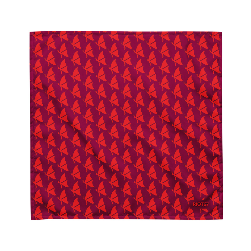 Bandana Red Butterfly