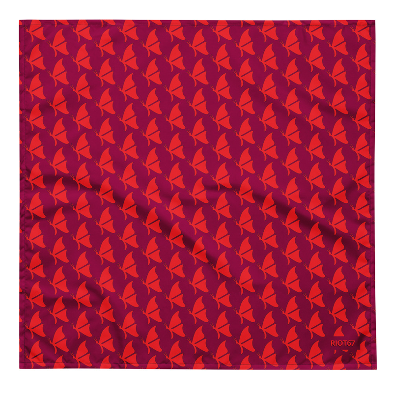 Bandana Red Butterfly