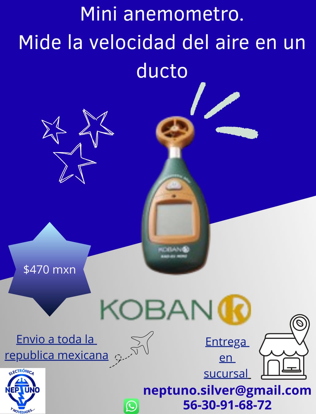 Mini anemómetro Koban