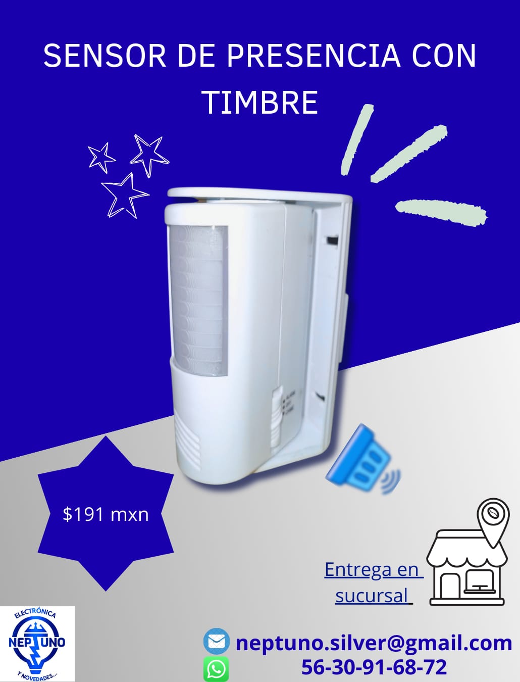 Sensor de presencia con timbre