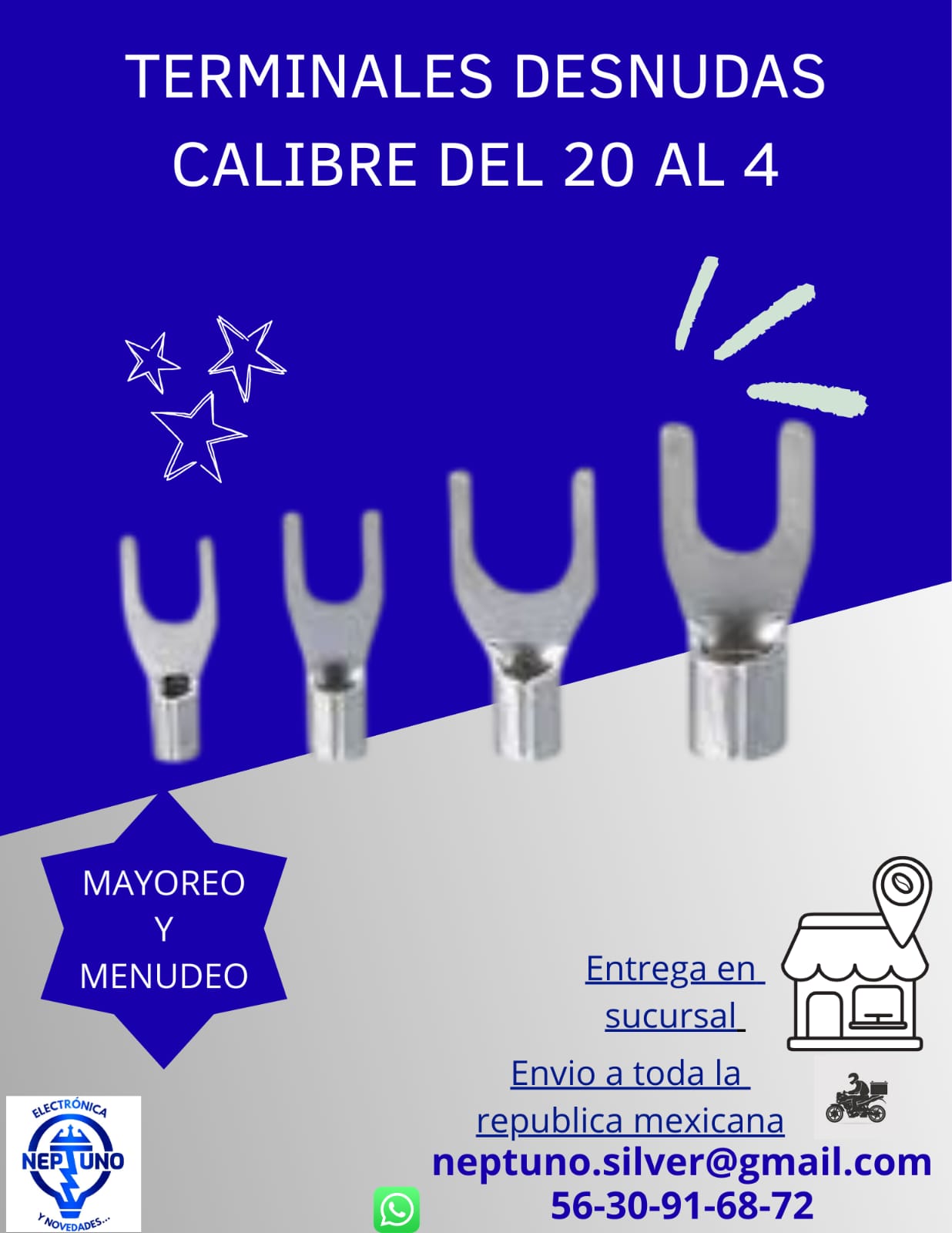 Terminales desnudas calibre 20 al 4