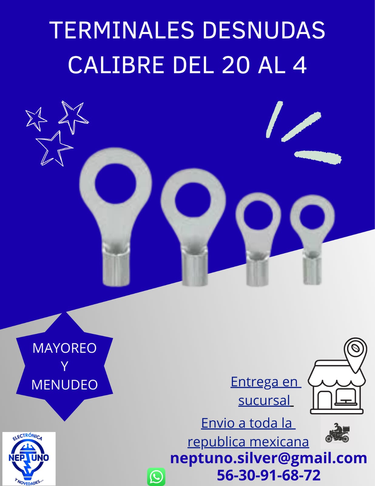 Terminales desnudas calibre 20 al 4