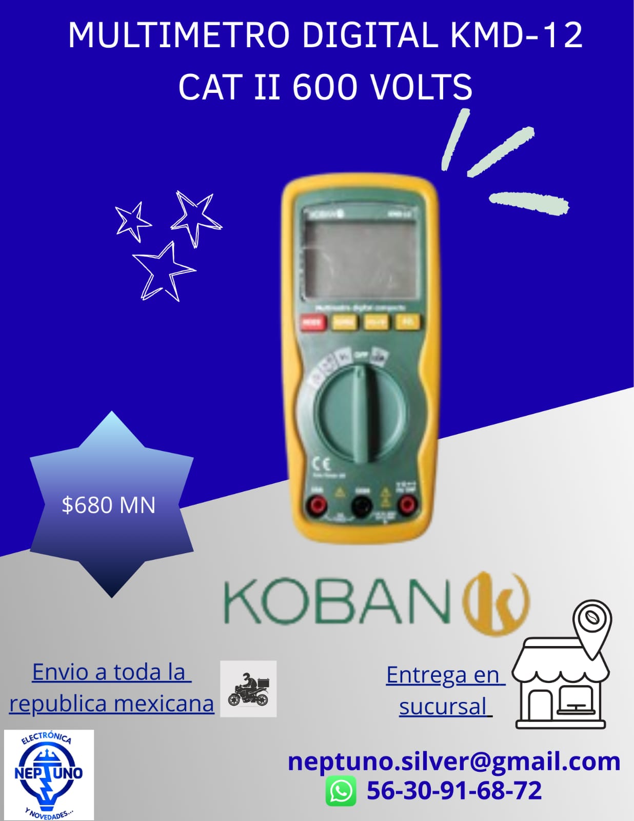 Multímetro Digital KMD-12