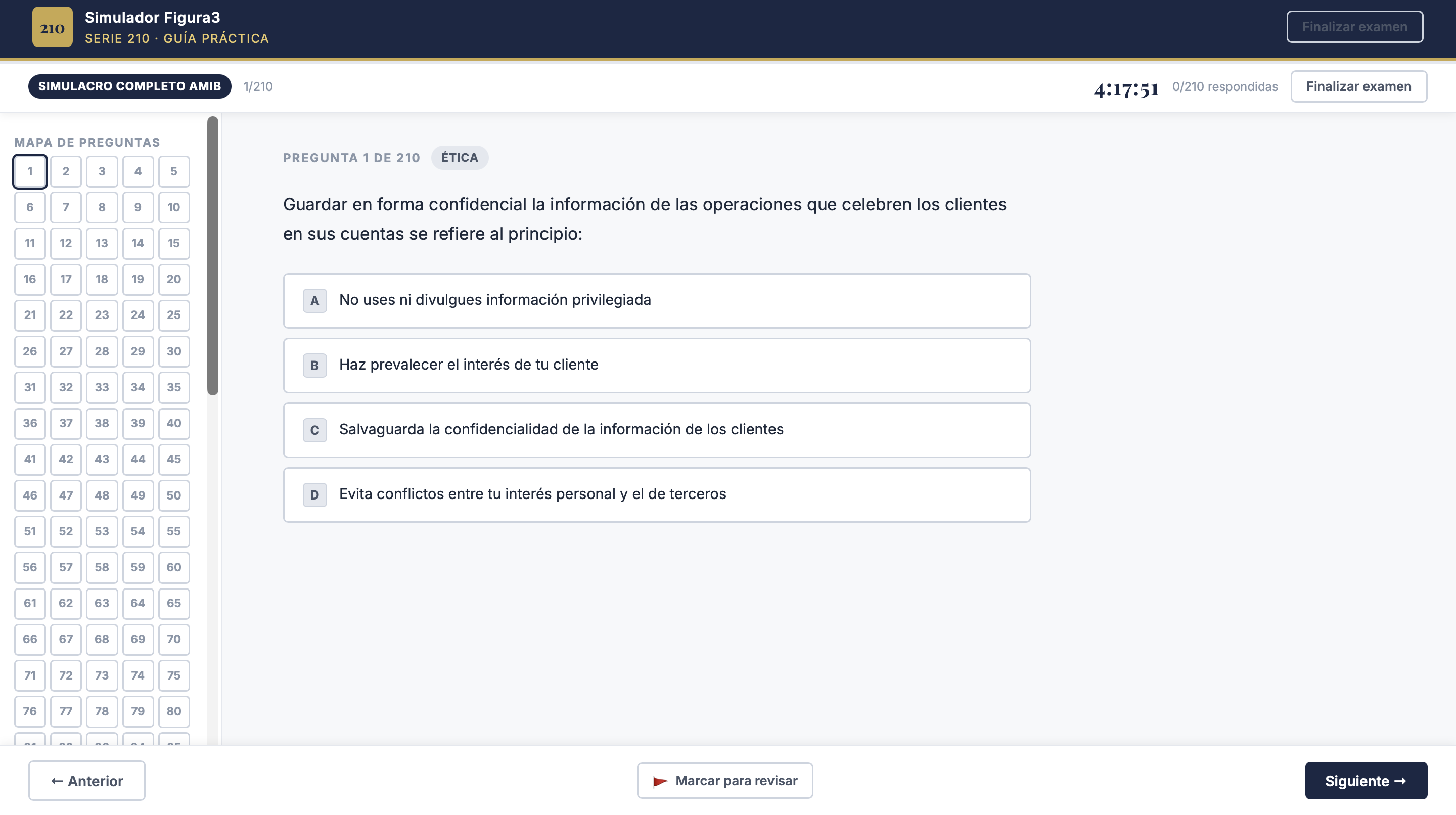 Simulador de Examen AMIB Figura 3 — Serie 210