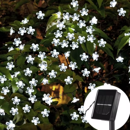 Solar Garden Flower String Lights