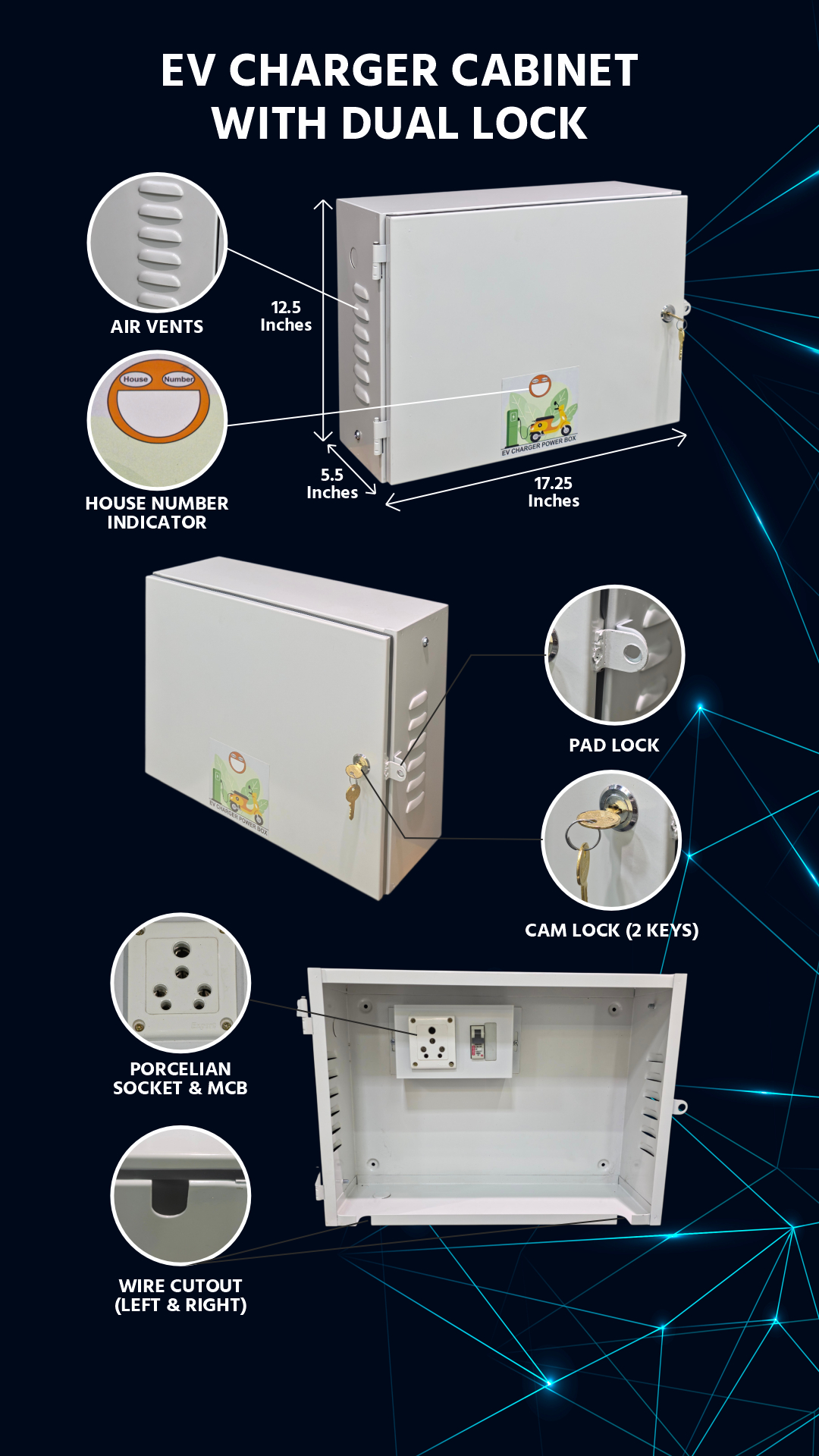EV Charger Cabinet with Dual Lock