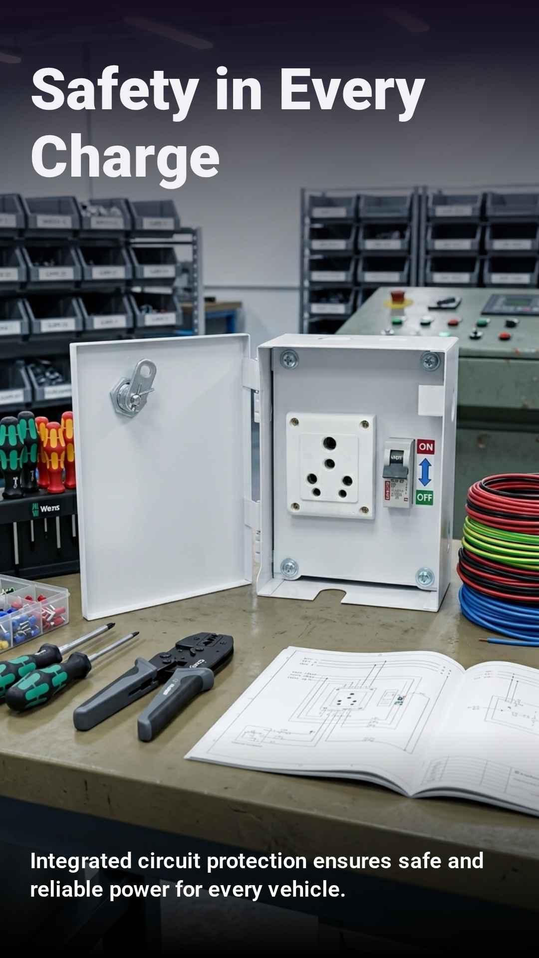 EV Charger Power Box with Lock