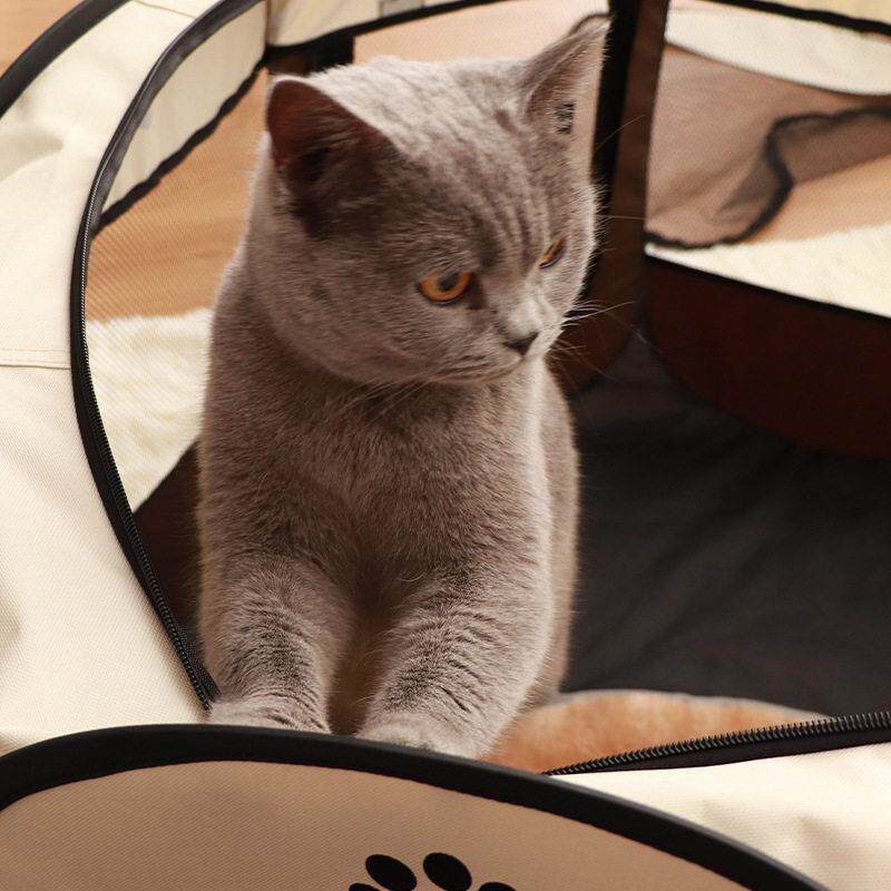 Foldable Pet Playpen, Portable Dog Cat Tent, Indoor/Outdoor Exercise Pen for Puppy Kitten Small Animals