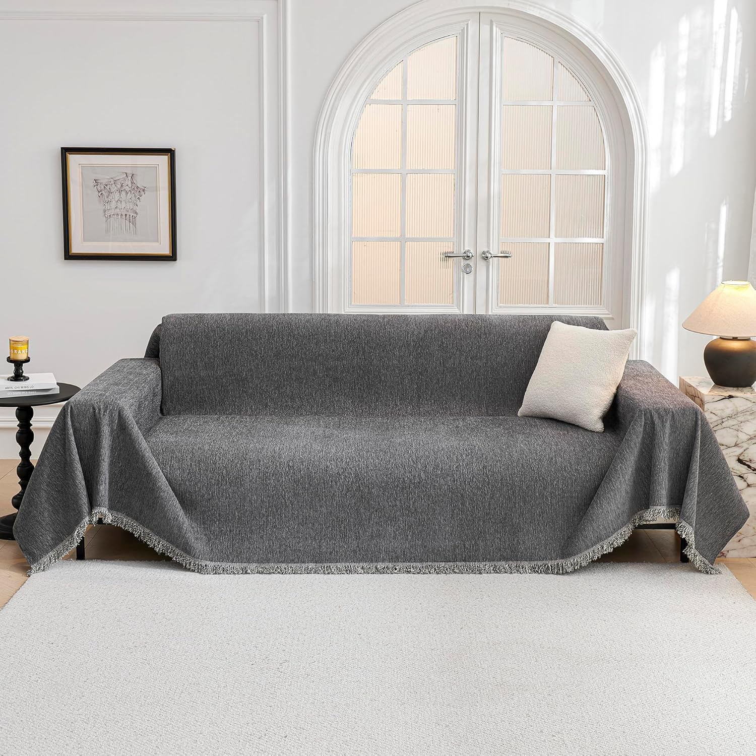 Elegant Gray Sofa Cover