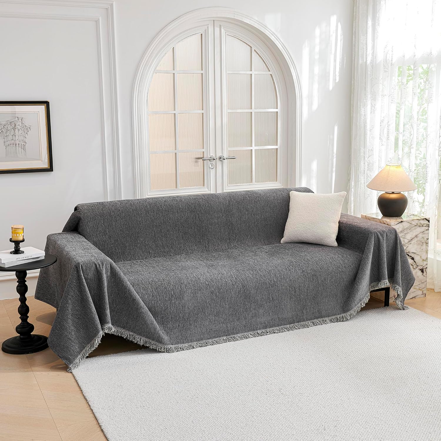 Elegant Gray Sofa Cover