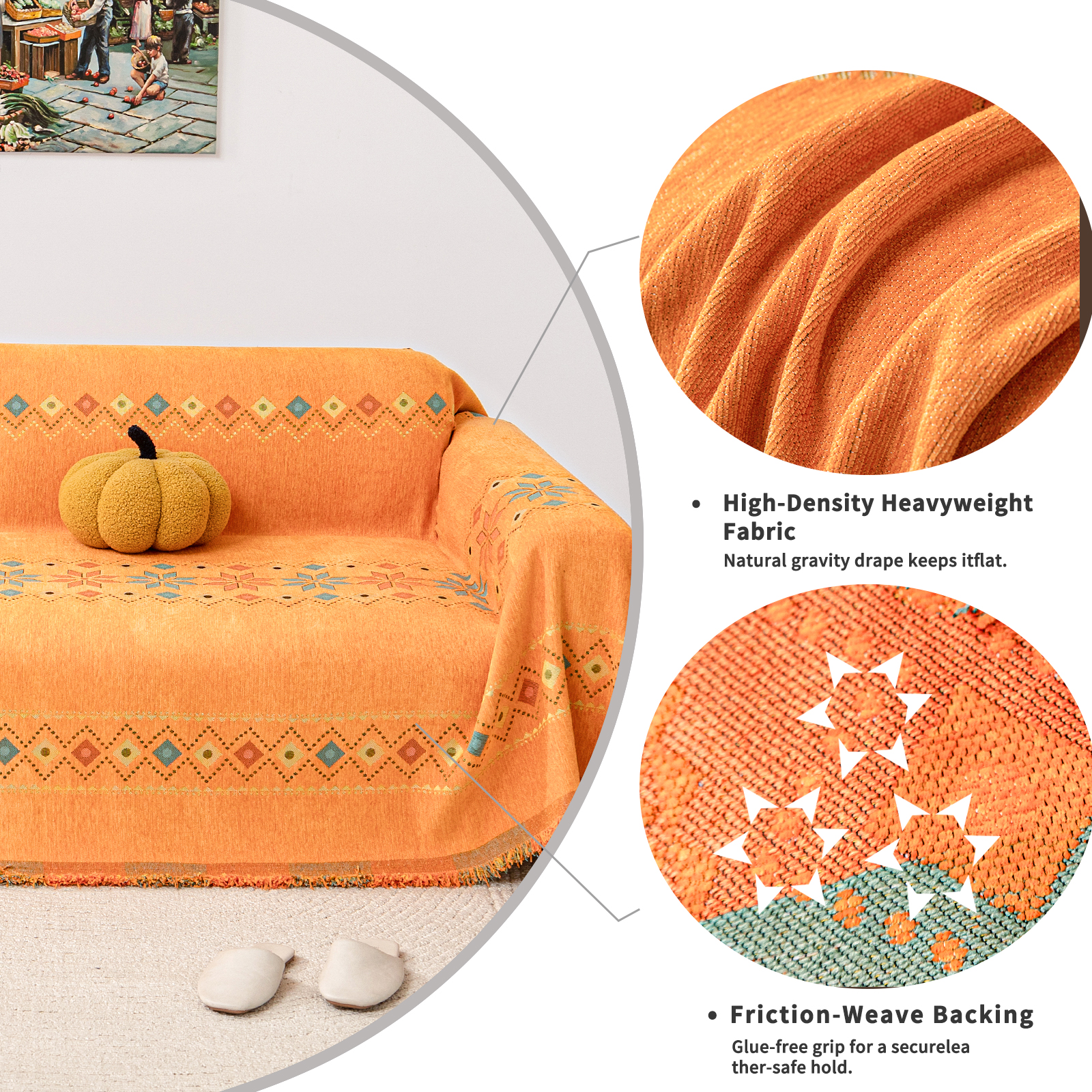 Bright Geometric Sofa Cover