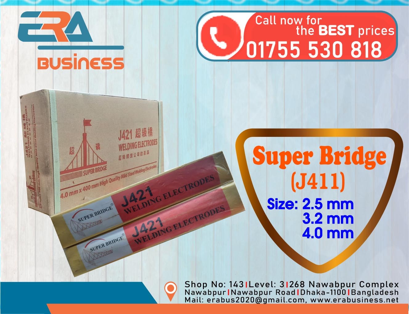 Super Bridge Welding Electrodes (J421/J411)