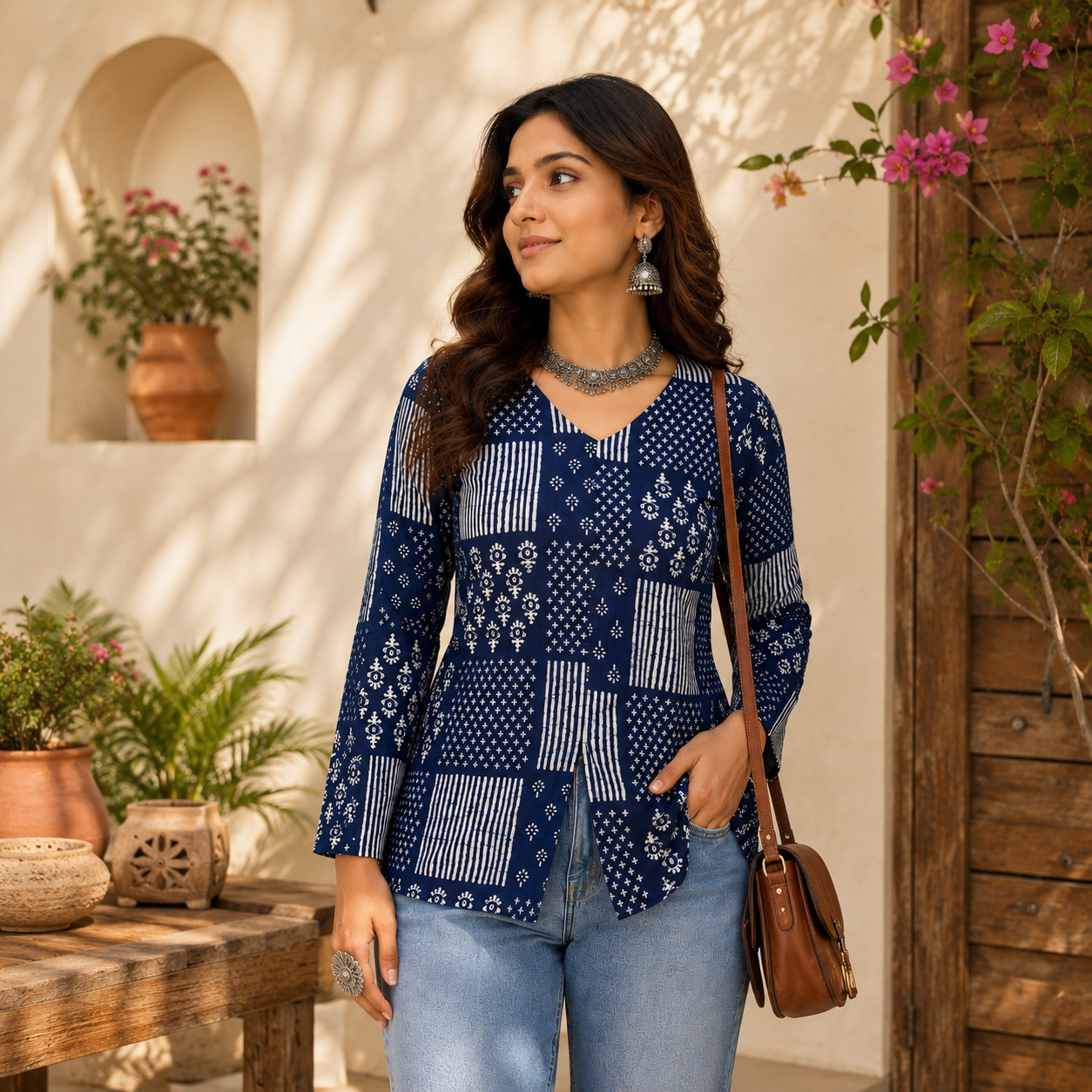 Boho Indigo Top