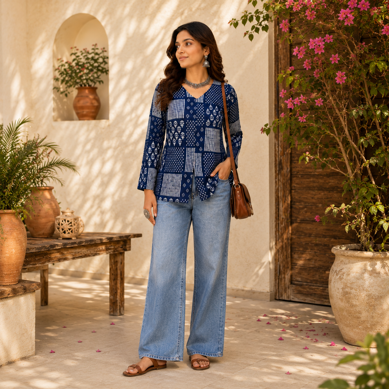 Boho Indigo Top