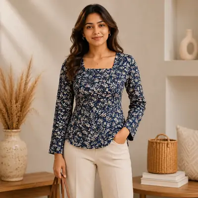 Indigo Corset Top