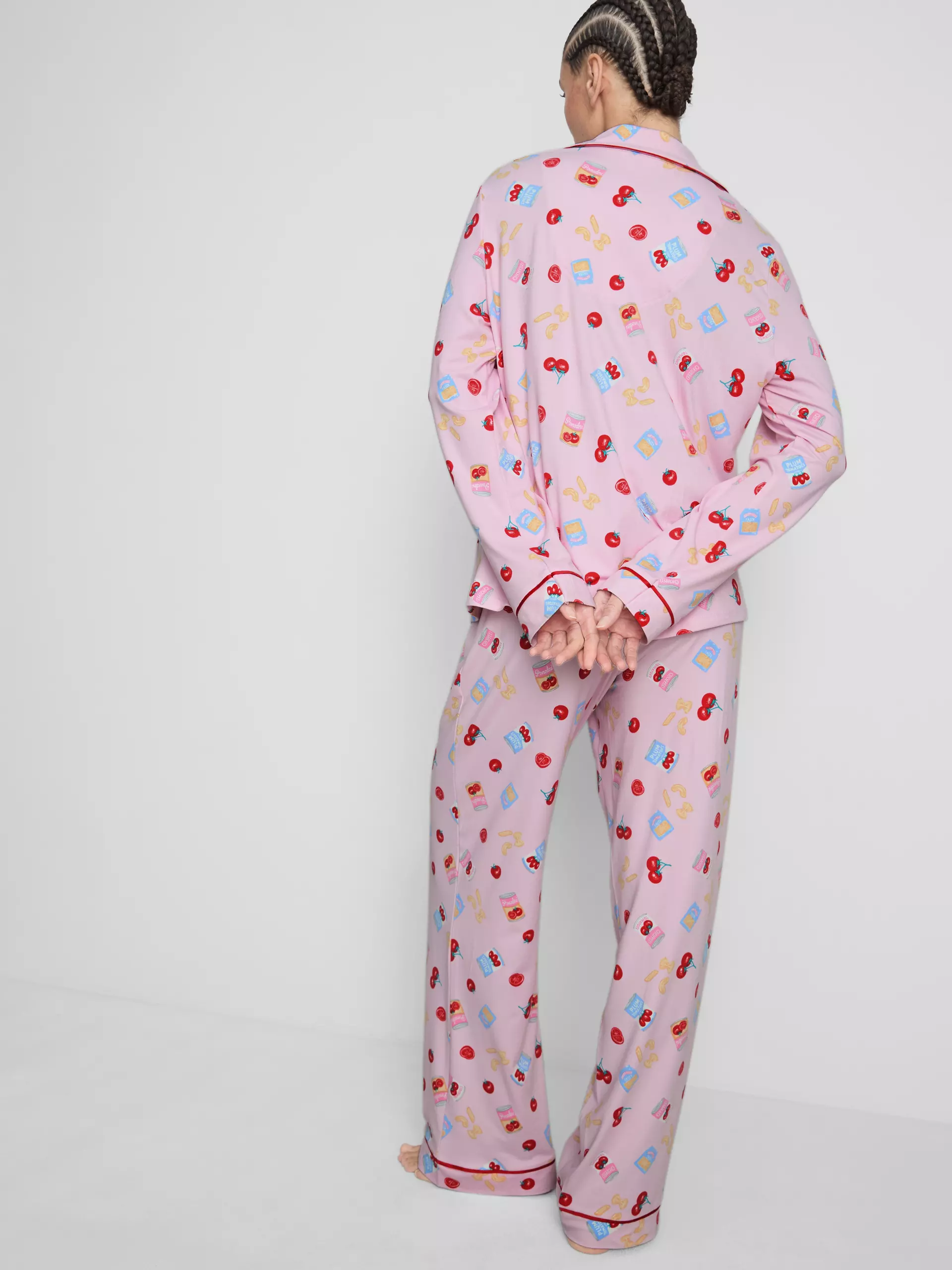 Pasta and Tomatoes Printed Long Sleeve Pyjama Set