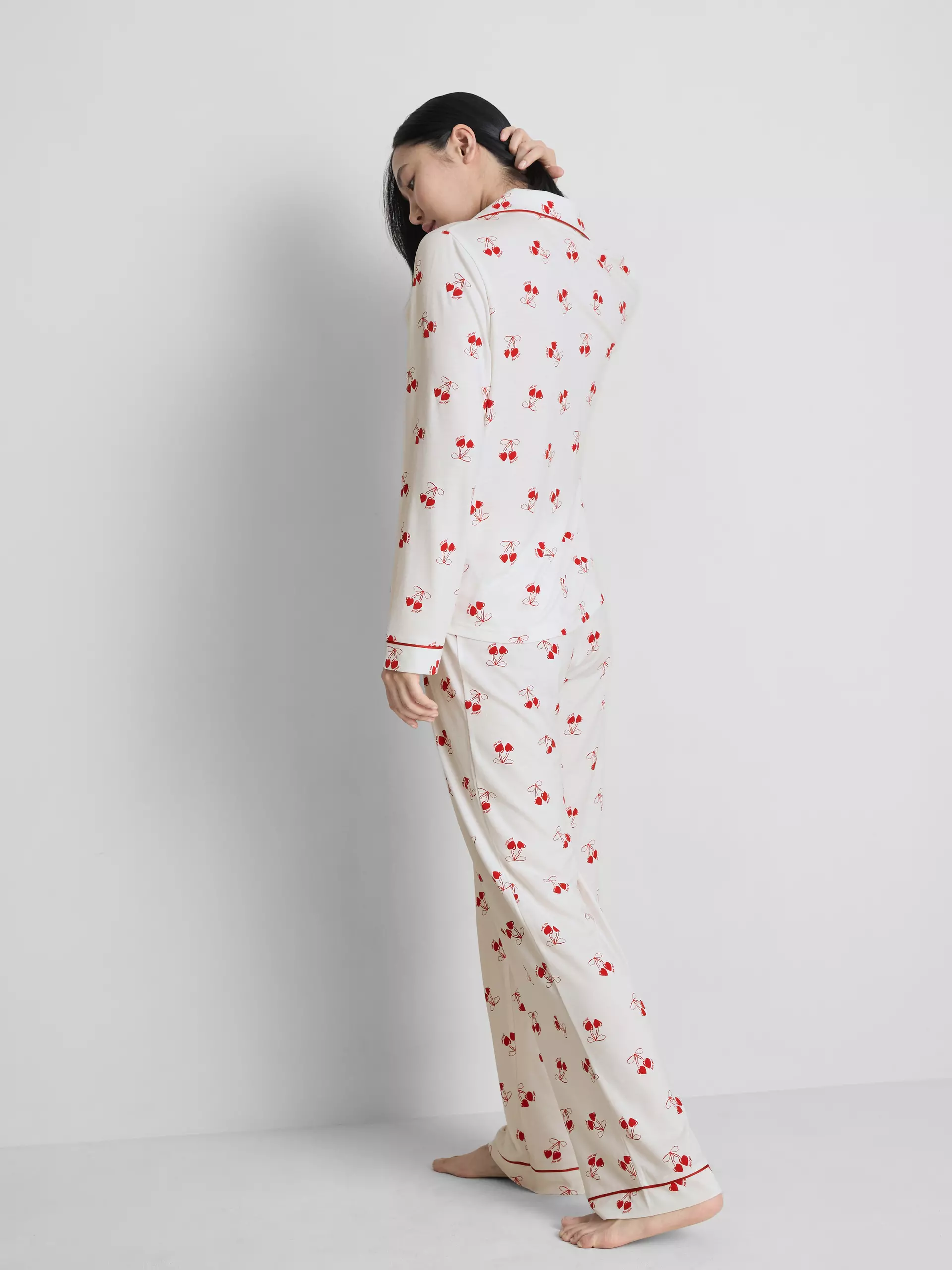 Cherry Printed Long Sleeve Pyjama Set