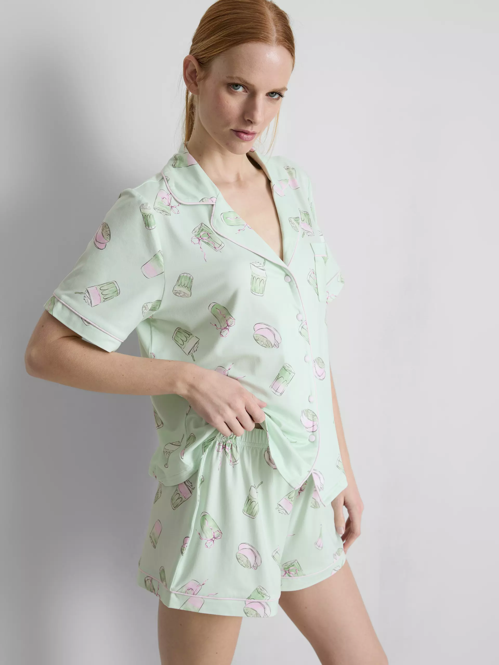 Matcha Boyfriend Short Pyjama Set