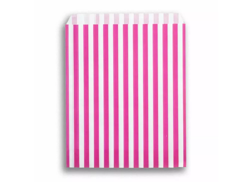 Pink Striped Paper Party Bag 50pcs