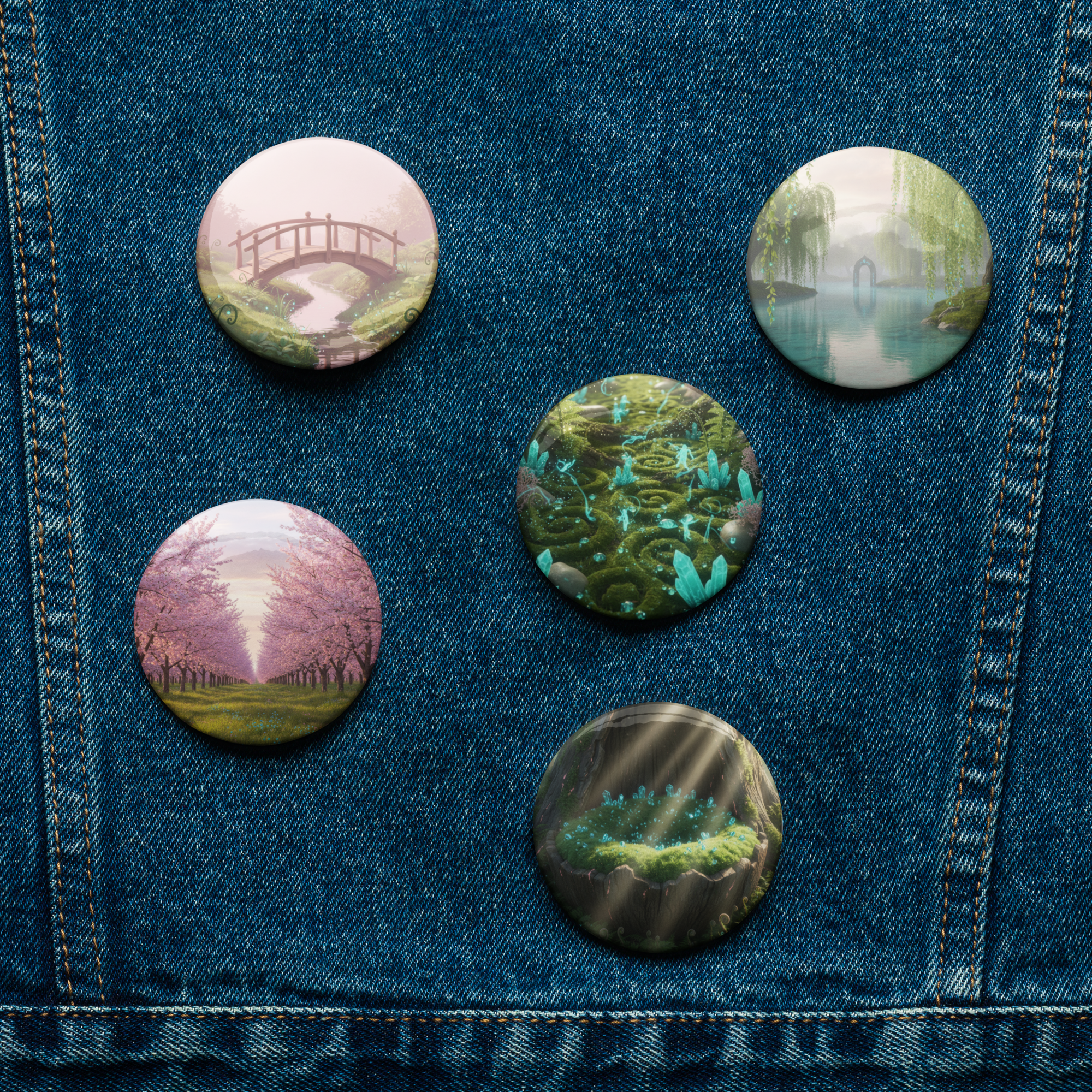 Soft Green - 5 Pins Set